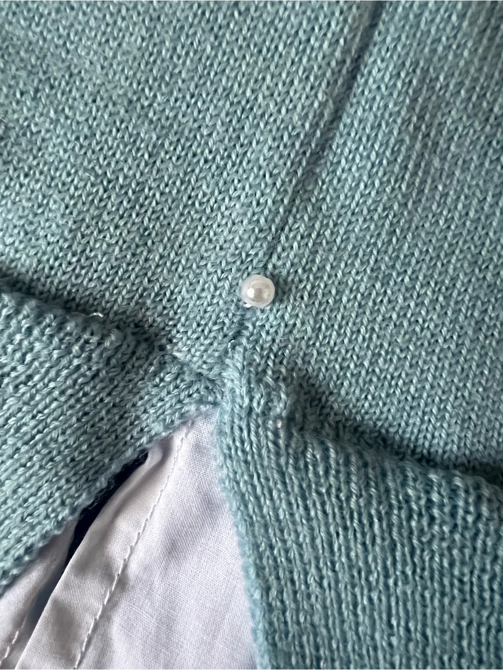 Pearl By Lela Rose 2-in-1 Layered Merino Wool Sweater Size M, Lt.. Turq., EUC - Picture 8 of 16